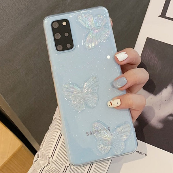 3D Glitter Butterfly Samsung Cases - CaseShoppe Samsung S22 / Transparent