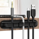 Mobile and Laptop Cable Organizer - CaseShoppe Black 5 Hole