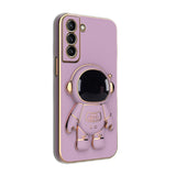 3D Astronaut Holder Stand Samsung Case - CaseShoppe Purple / Samsung S22 Ultra