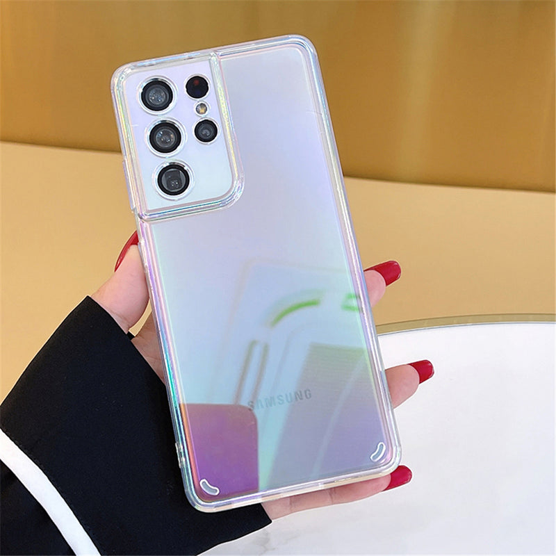 Rainbow Gradient Laser Clear Samsung Cases - CaseShoppe