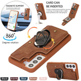 Ring Bracket Samsung Galaxy Leather Wallet Case - CaseShoppe