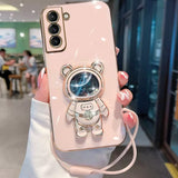 Glitter Astronaut Samsung Cases with Lanyard - CaseShoppe