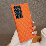 Luxury Leather Diamond Lattice Samsung S23 Cases - CaseShoppe