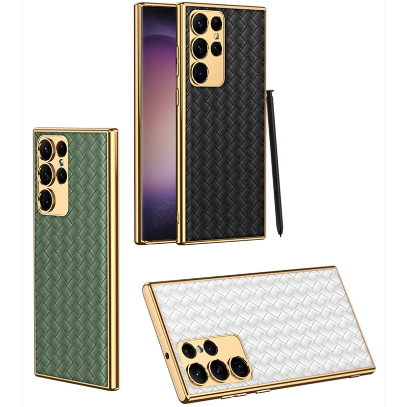 Luxury Braid Leather Samsung S23 Cases - CaseShoppe