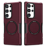 Shockproof Magsafe Samsung Cases - CaseShoppe Samsung Galaxy S23 Ultra / Wine Red