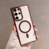 Matte MagSafe Samsung Cases - CaseShoppe For Samsung Galaxy S22 / Wine Red