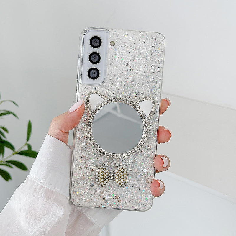Glitter Mirror Samsung Cases - CaseShoppe For Samsung S22 / White