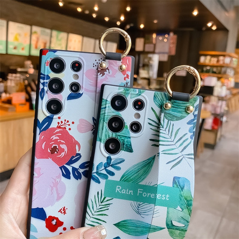 Cute Floral Samsung Cases with Wristband - CaseShoppe