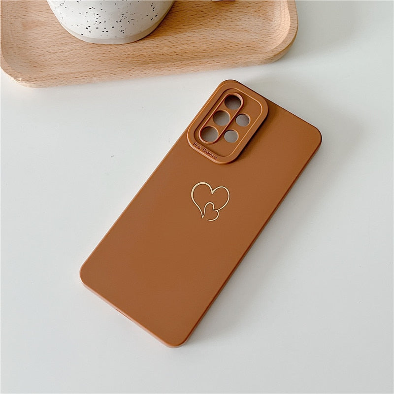 Love Heart Silicone Samsung Cases - CaseShoppe Samsung S22 / Brown
