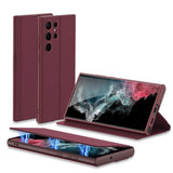 Flip Cover Leather Samsung S23 Cases - CaseShoppe Samsung Galaxy S23 / Wine
