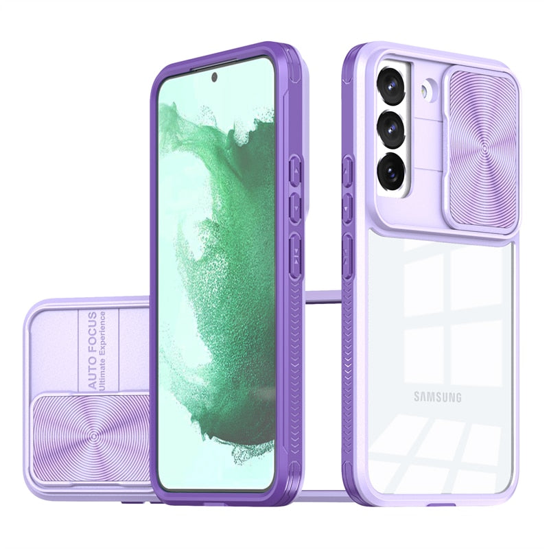 Transparent Acrylic Samsung Cases with Camera Cover