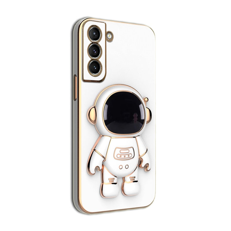 3D Astronaut Holder Stand Samsung Case - CaseShoppe White / Samsung S22 Ultra