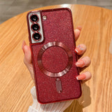 MagSafe Plating Glitter Samsung Cases - CaseShoppe Samsung S23 / Red