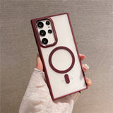 Magsafe Matte Transparent Samsung Cases - CaseShoppe Samsung Galaxy S22 / Wine Red