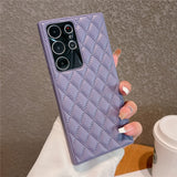 Luxury Leather Diamond Lattice Samsung S23 Cases - CaseShoppe