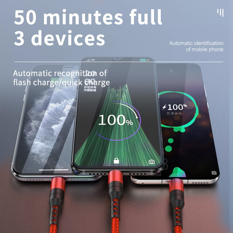 3 in 1 Fast Charging USB Cables - CaseShoppe