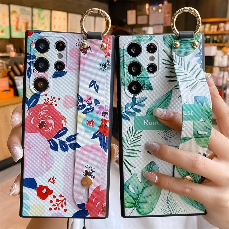 Cute Floral Samsung Cases with Wristband - CaseShoppe