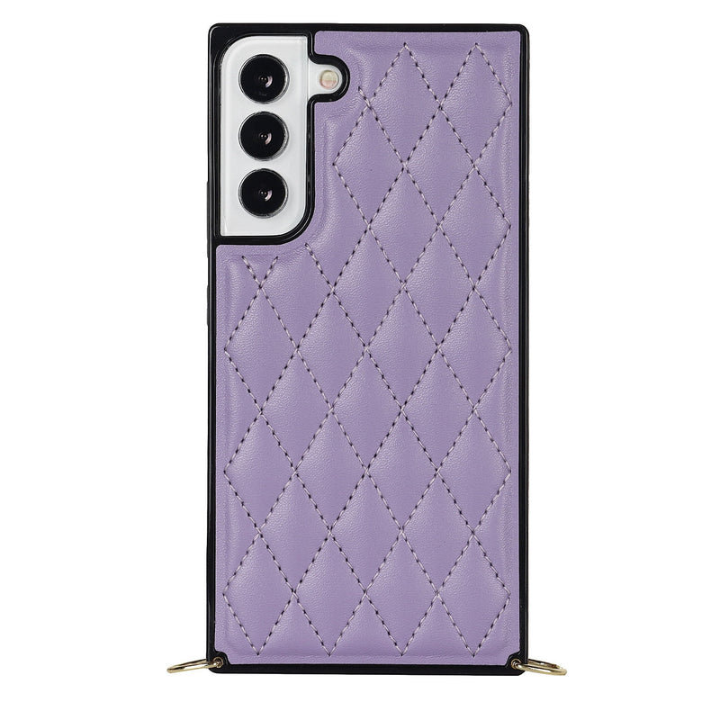 Premium Leather Samsung Cases with Crossbody Lanyard - CaseShoppe For Samsung Galaxy S9 / Purple