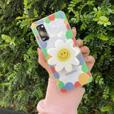 Smiley Daisy Flower Transparent Samsung Cases