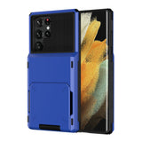 Hard Bumper Flip Wallet Samsung Cases - CaseShoppe Samsung Galaxy S23 / Blue