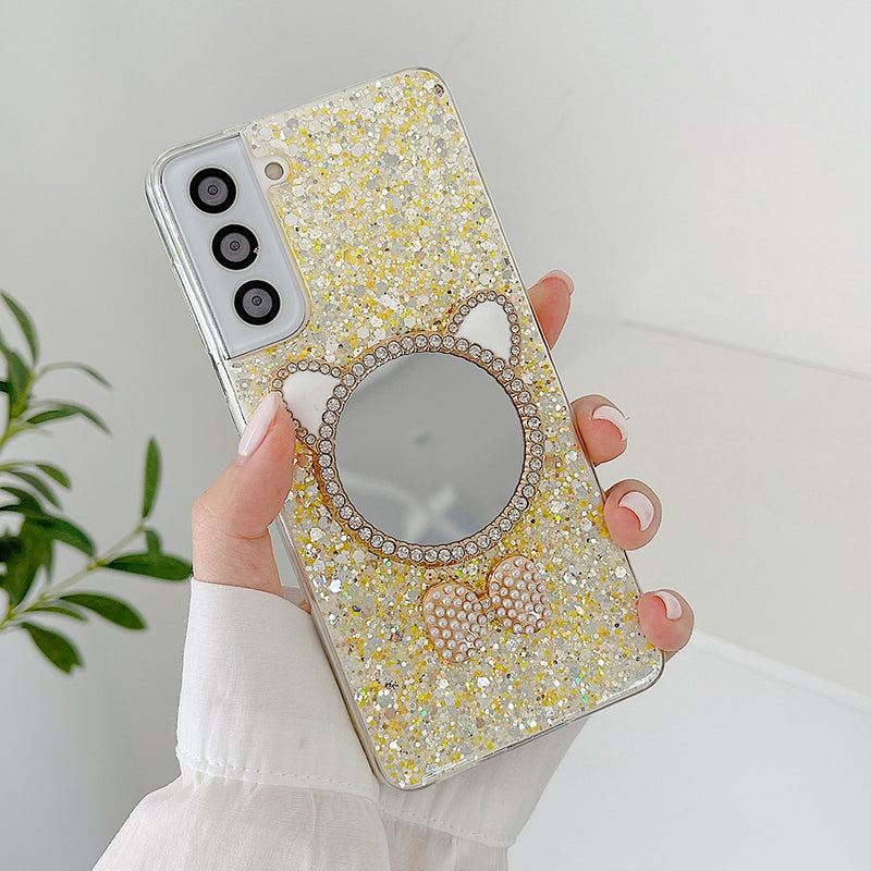 Glitter Mirror Samsung Cases - CaseShoppe For Samsung S22 / Golden