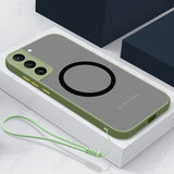 Matte ShockProof Samsung Cases for Magsafe - CaseShoppe For Samsung Galaxy S22 / Matcha Green-Lanyard