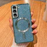 MagSafe Plating Glitter Samsung Cases - CaseShoppe Samsung S23 / Mint Green
