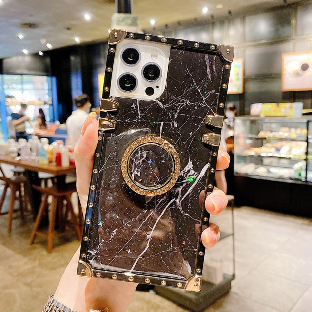 Luxurious Marble Samsung Case with Ring - CaseShoppe For Samsung Note 10 / B