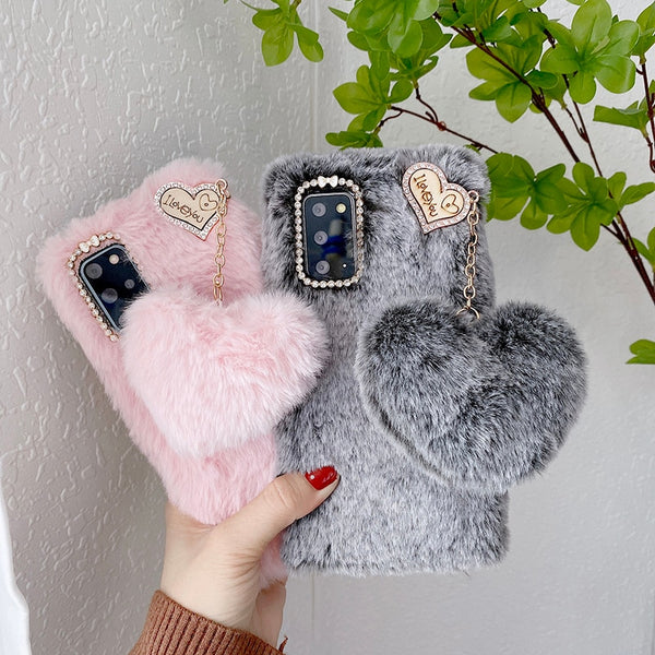 Heart Pendant Furry Samsung Case - CaseShoppe