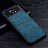 Premium PU Leather Samsung Z Flip Case - CaseShoppe Galaxy Z Flip3 5G / Dark Blue