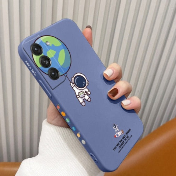 Planet Cute Astronaut Samsung Case - CaseShoppe Samsung S22 Ultra / Lavender Grey 2