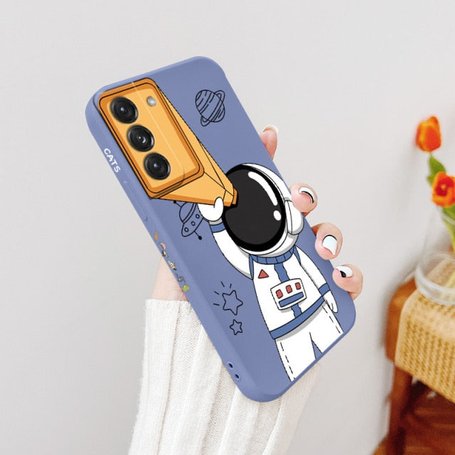 Camera Play Cute Astronaut Samsung Case - CaseShoppe Samsung S21 Ultra / Lavender Gray 2