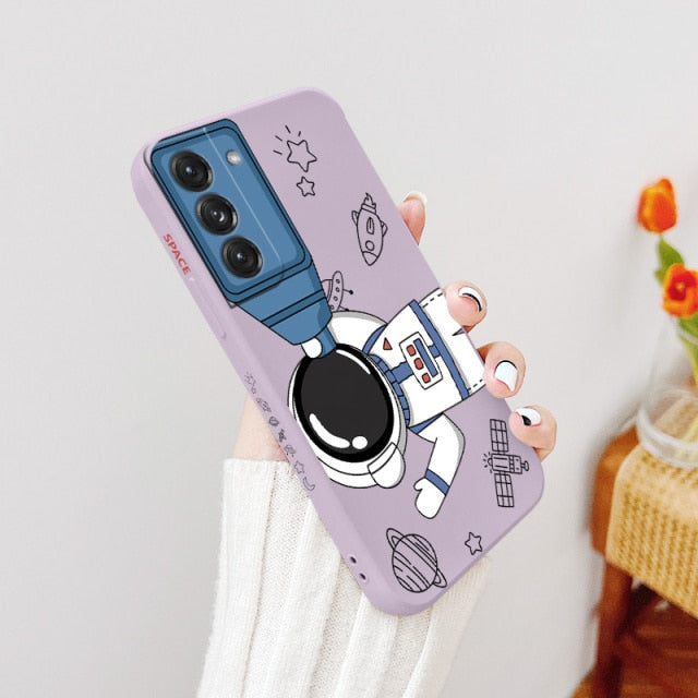 Camera Play Cute Astronaut Samsung Case - CaseShoppe Samsung S21 / Grass Purple 1