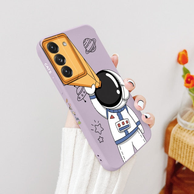 Camera Play Cute Astronaut Samsung Case - CaseShoppe Samsung S21 Ultra / Grass Purple 2