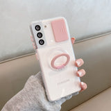 Color Slider Transparent Samsung Cases - CaseShoppe Samsung A32 5G / Pink