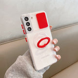 Color Slider Transparent Samsung Cases - CaseShoppe Samsung S21 Plus / Red
