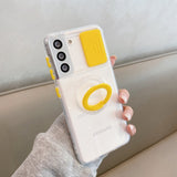 Color Slider Transparent Samsung Cases - CaseShoppe Samsung S21 Plus / Yellow