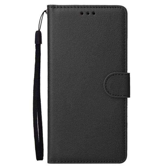 Leather Wallet Samsung Case with Lanyard - CaseShoppe For Samsung S20 Plus / Black