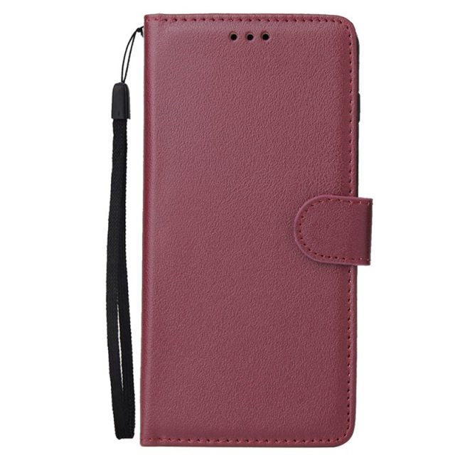 Leather Wallet Samsung Case with Lanyard - CaseShoppe For Samsung S21 Plus / Wine Red
