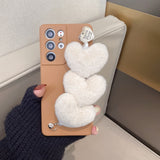 Plush Heart Samsung Case with Bracelet - CaseShoppe For Samsung Note 20 / Brown
