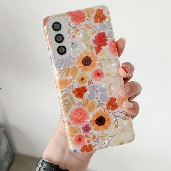 Retro Flowers Samsung Case - CaseShoppe Samsung A50 / C