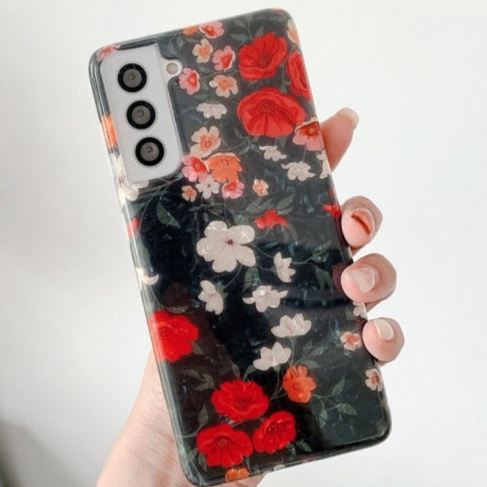 Retro Flowers Samsung Case - CaseShoppe Samsung A50 / E