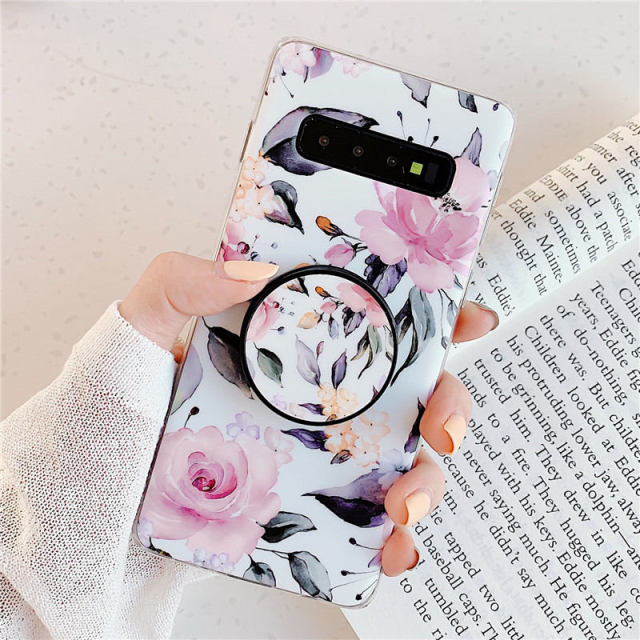 Retro Floral Samsung Case with Holder - CaseShoppe Samsung S22 Ultra / C