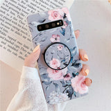 Retro Floral Samsung Case with Holder - CaseShoppe Samsung S22 Ultra / D