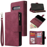 Retro Wallet Samsung Leather Cases - CaseShoppe Samsung S22 Ultra / Wine Red