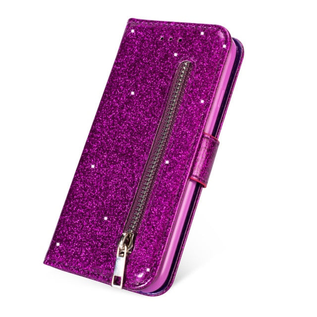 Glitter Wallet Samsung Cases - CaseShoppe Samsung S22 Ultra / Violet