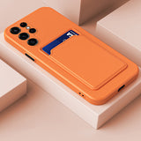 Wallet Card Holder Samsung Cases - CaseShoppe Samsung S22 Ultra / Orange