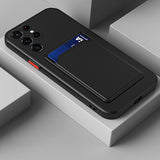 Wallet Card Holder Samsung Cases - CaseShoppe Samsung S22 Ultra / Black