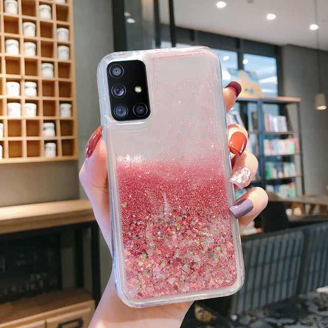 Sparkle Liquid Quicksand Samsung Case - CaseShoppe Samsung S22 Ultra / Pink